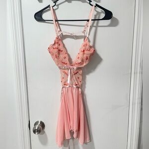 Pink Lace Lingerie Set